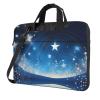YYHWHJDE Blue starry sky picture Fashionable and ultra-thin shoulder laptop bag 14 inch Shockproof soft lining view 1