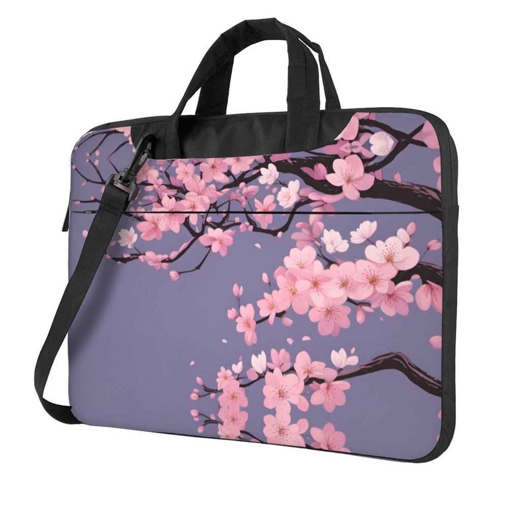YYHWHJDE Cherry Blossoms Tree pattern Fashionable and ultra-thin shoulder laptop bag 13 inch Shockproof soft lining