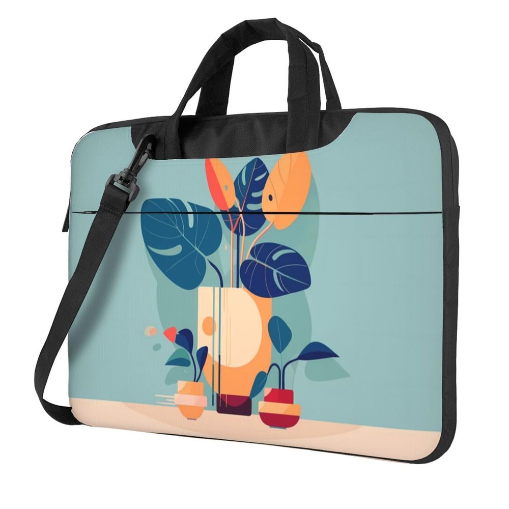 YYHWHJDE Blue Orange Turtleback Bamboo pattern Fashionable and ultra-thin shoulder laptop bag 13 inch Shockproof soft lining