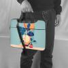 YYHWHJDE Blue Orange Turtleback Bamboo pattern Fashionable and ultra-thin shoulder laptop bag 13 inch Shockproof soft lining view 2