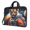 YYHWHJDE Little Tiger in Space pattern Fashionable and ultra-thin shoulder laptop bag 13 inch Shockproof soft lining view 1