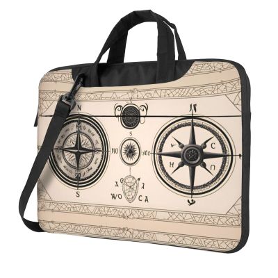 YYHWHJDE Magical Design Norse Runes Compass pattern Fashionable and ultra-thin shoulder laptop bag 13 inch Shockproof soft lining