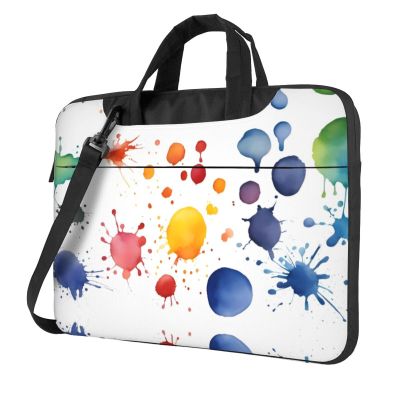 YYHWHJDE Stains of Watercolor Paint Splatters pattern Fashionable and ultra-thin shoulder laptop bag 13 inch Shockproof soft lining