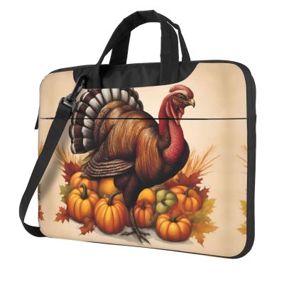 YYHWHJDE Harvest Turkey pattern Fashionable and ultra-thin shoulder laptop bag 13 inch Shockproof soft lining