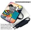 YYHWHJDE Colorful Rainbow Zebra pattern Fashionable and ultra-thin shoulder laptop bag 13 inch Shockproof soft lining view 3