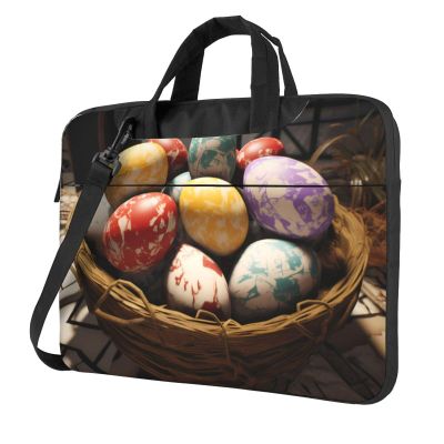YYHWHJDE Easter Eggs picture Fashionable and ultra-thin shoulder laptop bag 14 inch Shockproof soft lining