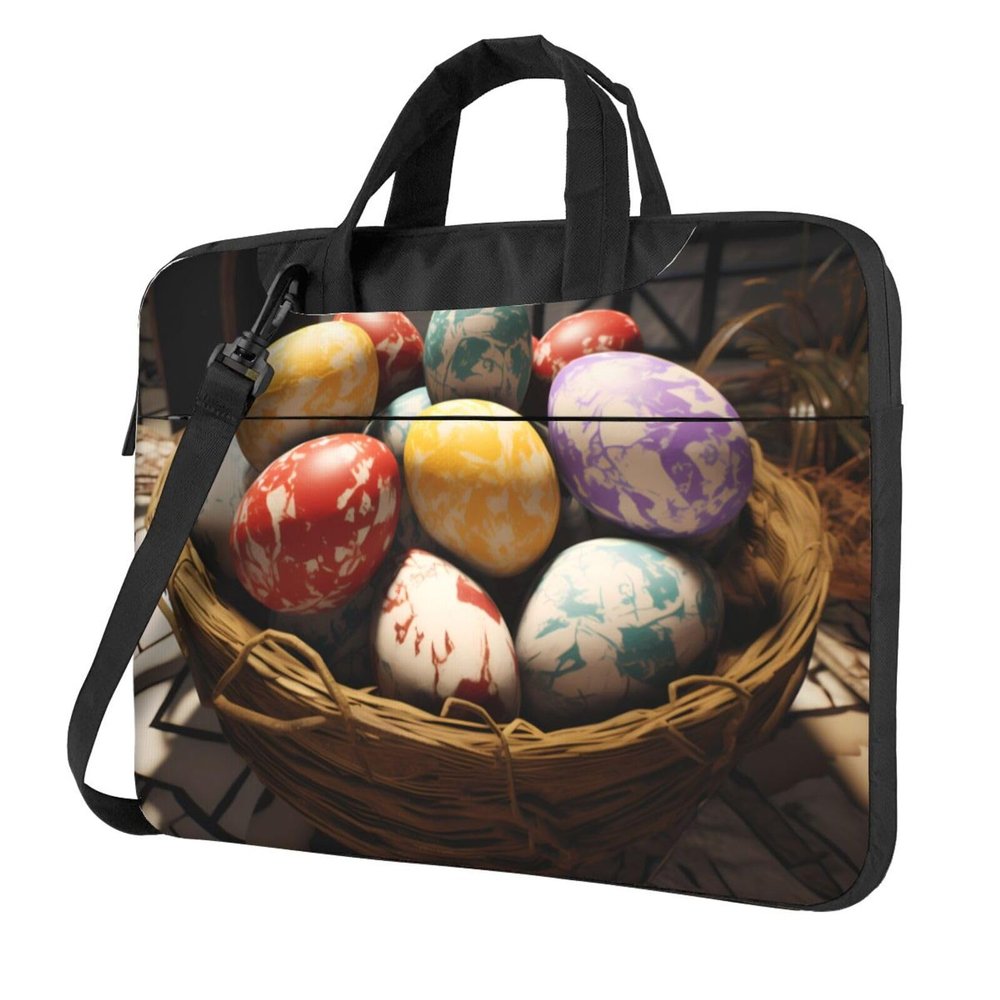 YYHWHJDE Easter Eggs picture Fashionable and ultra-thin shoulder laptop bag 14 inch Shockproof soft lining