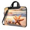 YYHWHJDE Beach Seashell Starfish pattern Fashionable and ultra-thin shoulder laptop bag 13 inch Shockproof soft lining view 1