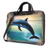 YYHWHJDE Elegant dolphin pattern Fashionable and ultra-thin shoulder laptop bag 13 inch Shockproof soft lining view 1