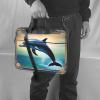 YYHWHJDE Elegant dolphin pattern Fashionable and ultra-thin shoulder laptop bag 13 inch Shockproof soft lining view 2