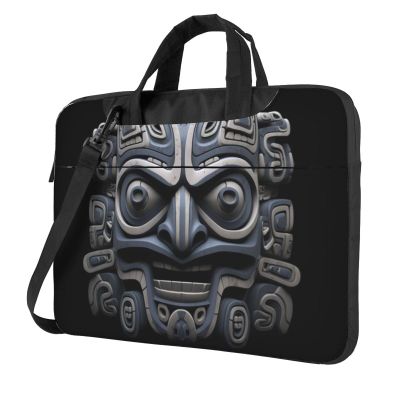 YYHWHJDE Grey Tribal picture Fashionable and ultra-thin shoulder laptop bag 15.6 inch Shockproof soft lining