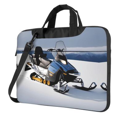 YYHWHJDE Snowmobile pattern Fashionable and ultra-thin shoulder laptop bag 13 inch Shockproof soft lining