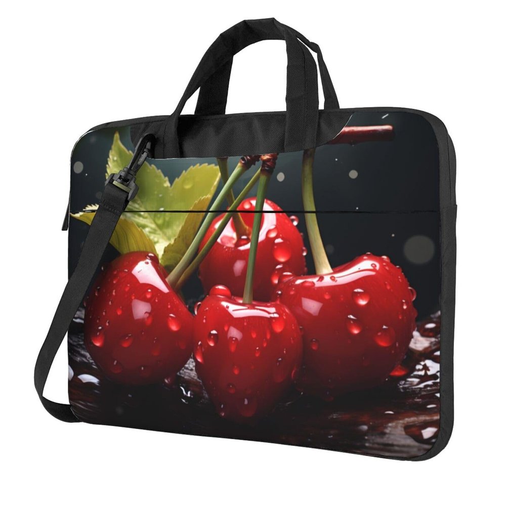 YYHWHJDE lovely sweet red cherry picture Fashionable and ultra-thin shoulder laptop bag 14 inch Shockproof soft lining