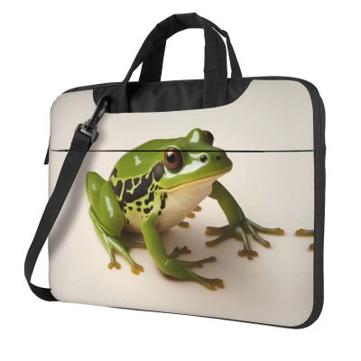 YYHWHJDE Cute Frogs pattern Fashionable and ultra-thin shoulder laptop bag 13 inch Shockproof soft lining