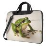 YYHWHJDE Cute Frogs pattern Fashionable and ultra-thin shoulder laptop bag 13 inch Shockproof soft lining view 1