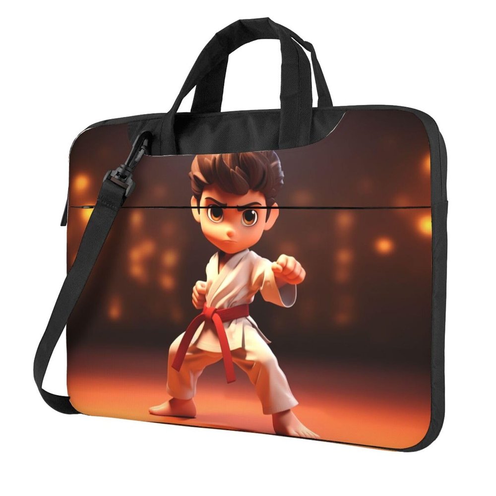 YYHWHJDE cartoon karate picture Fashionable and ultra-thin shoulder laptop bag 15.6 inch Shockproof soft lining