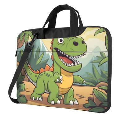 YYHWHJDE Cartoon dinosaur pattern Fashionable and ultra-thin shoulder laptop bag 15.6 inch Shockproof soft lining