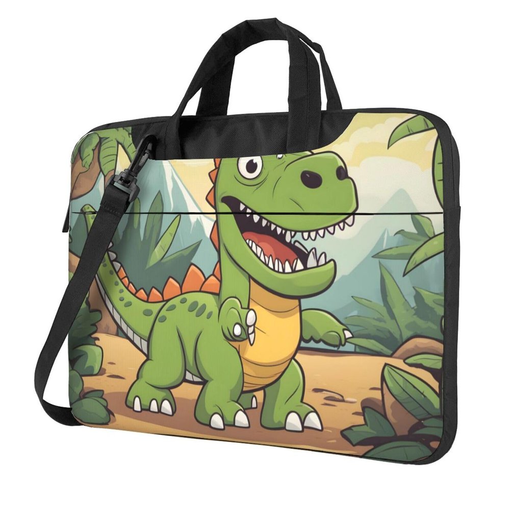 YYHWHJDE Cartoon dinosaur pattern Fashionable and ultra-thin shoulder laptop bag 15.6 inch Shockproof soft lining