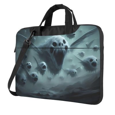 YYHWHJDE Ghost swarm pattern Fashionable and ultra-thin shoulder laptop bag 13 inch Shockproof soft lining