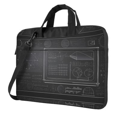 YYHWHJDE Blackboard Math pattern Fashionable and ultra-thin shoulder laptop bag 14 inch Shockproof soft lining