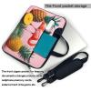 YYHWHJDE Flamingo and Pineapple pattern Fashionable and ultra-thin shoulder laptop bag 13 inch Shockproof soft lining view 3