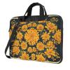 YYHWHJDE Many Golden Flowers pattern Fashionable and ultra-thin shoulder laptop bag 13 inch Shockproof soft lining view 1