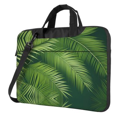 YYHWHJDE Palm Tree Green Leaves pattern Fashionable and ultra-thin shoulder laptop bag 13 inch Shockproof soft lining