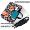YYHWHJDE Watercolor Floral pattern Fashionable and ultra-thin shoulder laptop bag 13 inch Shockproof soft lining view 3