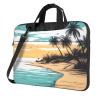 YYHWHJDE Beach Palm Trees pattern Fashionable and ultra-thin shoulder laptop bag 15.6 inch Shockproof soft lining view 1
