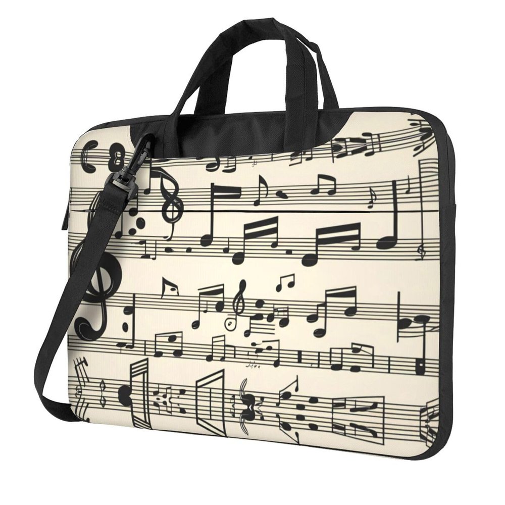 YYHWHJDE Vintage Music Note Art pattern Fashionable and ultra-thin shoulder laptop bag 15.6 inch Shockproof soft lining