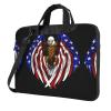 YYHWHJDE USA Flag Patriotic Eagle pattern Fashionable and ultra-thin shoulder laptop bag 13 inch Shockproof soft lining view 1