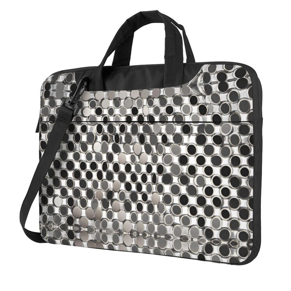 YYHWHJDE Silver round pattern Fashionable and ultra-thin shoulder laptop bag 13 inch Shockproof soft lining