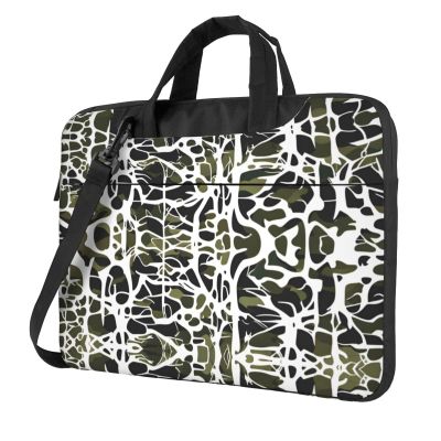YYHWHJDE White Tree Camo pattern Fashionable and ultra-thin shoulder laptop bag 14 inch Shockproof soft lining