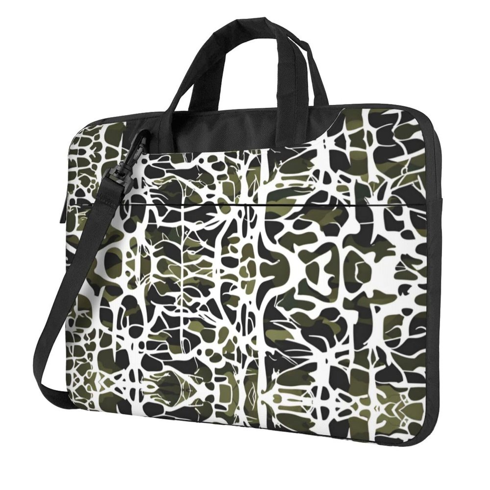 YYHWHJDE White Tree Camo pattern Fashionable and ultra-thin shoulder laptop bag 14 inch Shockproof soft lining