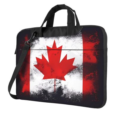 YYHWHJDE Canadian flag pattern Fashionable and ultra-thin shoulder laptop bag 13 inch Shockproof soft lining