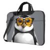YYHWHJDE penguin with glasses pattern Fashionable and ultra-thin shoulder laptop bag 13 inch Shockproof soft lining view 1