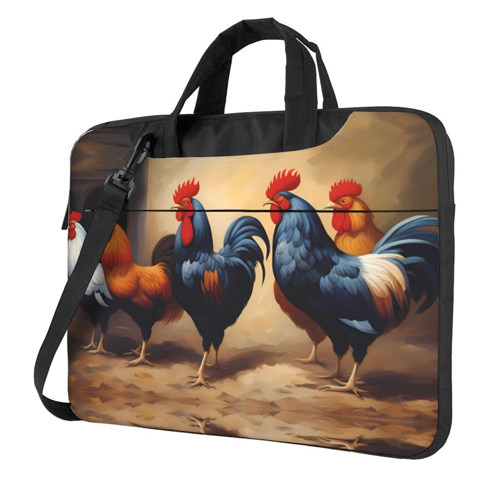 YYHWHJDE Colorful big cock pattern Fashionable and ultra-thin shoulder laptop bag 13 inch Shockproof soft lining