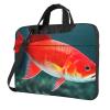 YYHWHJDE Japanese Pretty Red carp Fish pattern Fashionable and ultra-thin shoulder laptop bag 13 inch Shockproof soft lining view 1