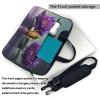 YYHWHJDE purple and teal flowers pattern Fashionable and ultra-thin shoulder laptop bag 13 inch Shockproof soft lining view 3