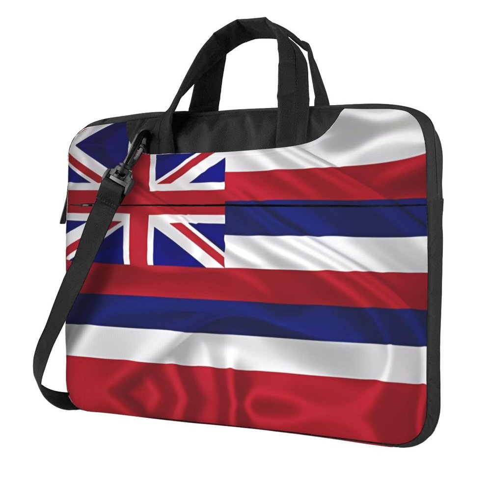 YYHWHJDE Flag of Hawaii American pattern Fashionable and ultra-thin shoulder laptop bag 15.6 inch Shockproof soft lining