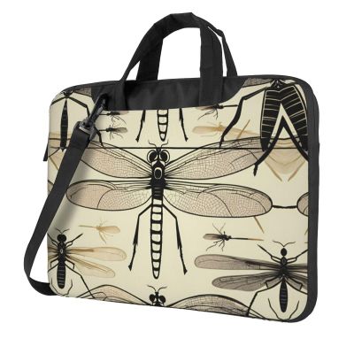 YYHWHJDE Cute Dragonfly pattern Fashionable and ultra-thin shoulder laptop bag 14 inch Shockproof soft lining
