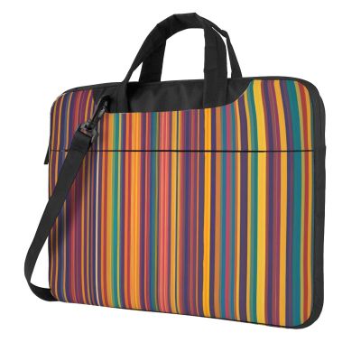 YYHWHJDE Rainbow Color stripe pattern Fashionable and ultra-thin shoulder laptop bag 13 inch Shockproof soft lining
