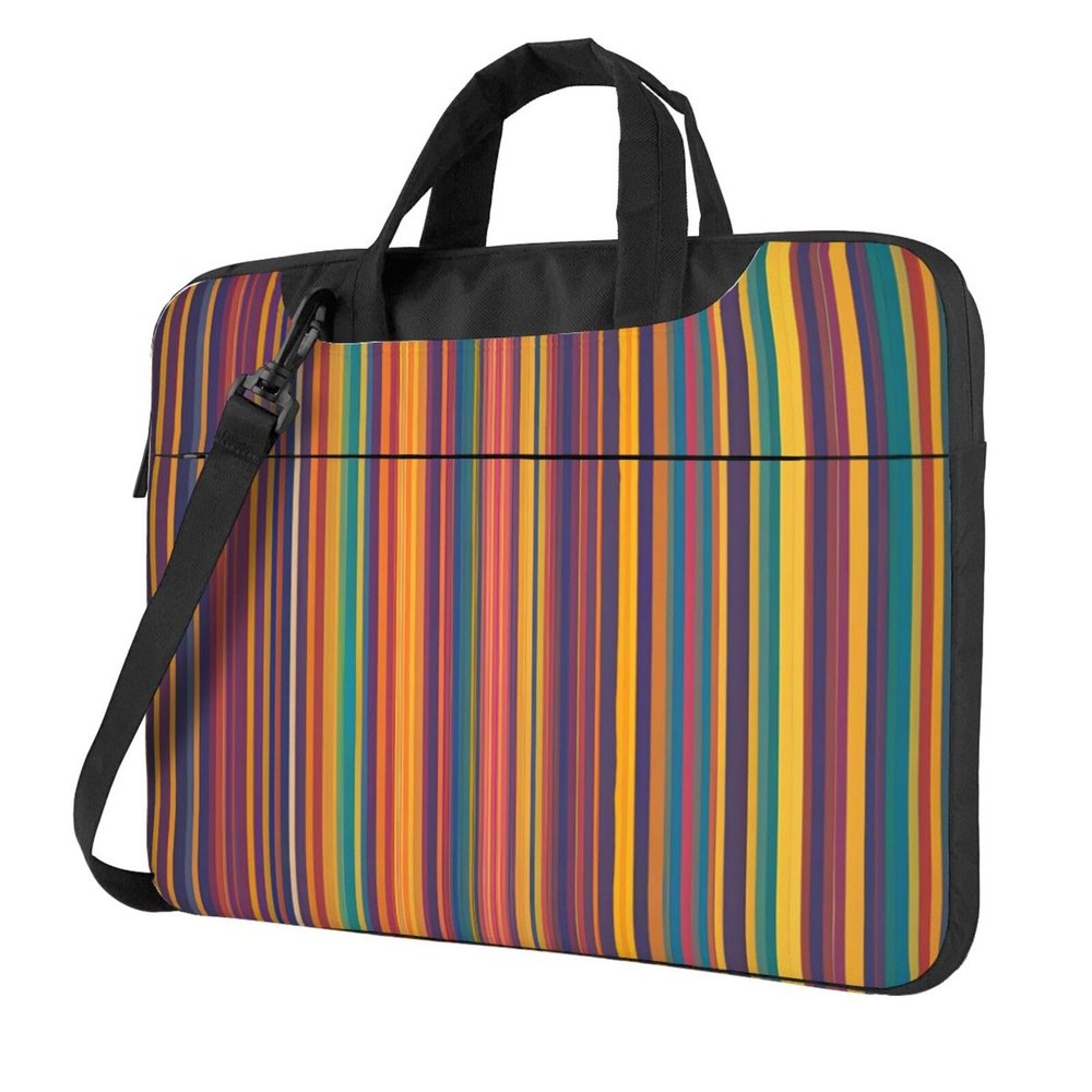 YYHWHJDE Rainbow Color stripe pattern Fashionable and ultra-thin shoulder laptop bag 13 inch Shockproof soft lining