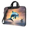 YYHWHJDE winter the dolphin pattern Fashionable and ultra-thin shoulder laptop bag 13 inch Shockproof soft lining view 1
