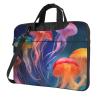YYHWHJDE Colored jellyfish pattern Fashionable and ultra-thin shoulder laptop bag 13 inch Shockproof soft lining view 1