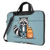 YYHWHJDE Cartoon cute raccoon pattern Fashionable and ultra-thin shoulder laptop bag 13 inch Shockproof soft lining view 1