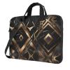 YYHWHJDE Black gold stone pattern pattern Fashionable and ultra-thin shoulder laptop bag 13 inch Shockproof soft lining view 1