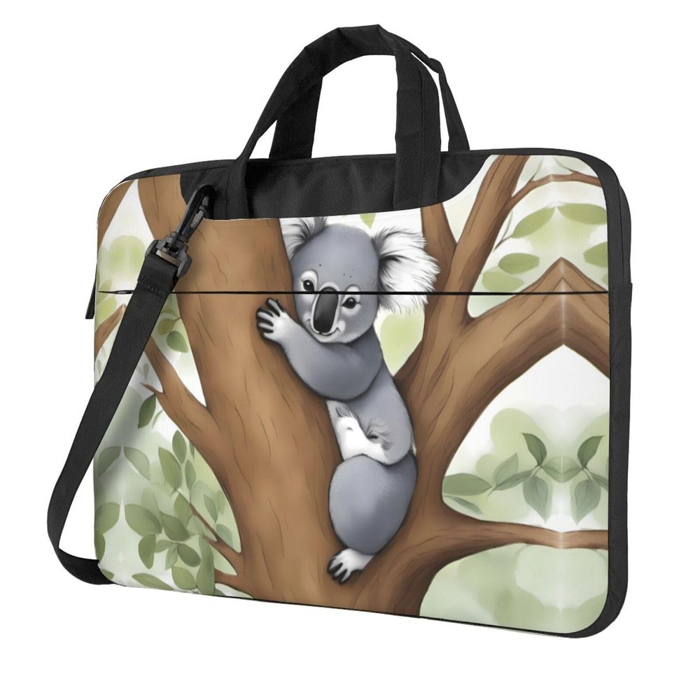 YYHWHJDE Hugging tree koala pattern Fashionable and ultra-thin shoulder laptop bag 15.6 inch Shockproof soft lining