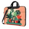 YYHWHJDE Indoor potted green plants pattern Fashionable and ultra-thin shoulder laptop bag 13 inch Shockproof soft lining