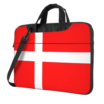 YYHWHJDE Denmark Danish Flag pattern Fashionable and ultra-thin shoulder laptop bag 13 inch Shockproof soft lining